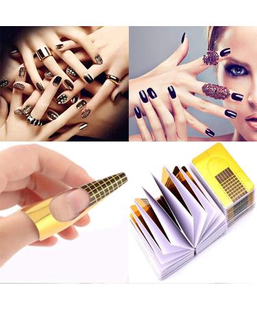 120 Piece Nail Stencils - Self-Adhesive Golden Modeling Stencils for Gel & Nail Extensions | International Shipping - Buy Online on SooperMarket.com