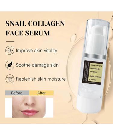 Snail Collagen Serum Snail Mucin Moisturiser Snail Protein Soft Beads Serum Facial Firming Hydrating Serum for Face with Snail Secretion Filtrate Reduce Wrinkles and Dark Spots - Buy Online on SooperMarket.com