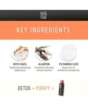 Nip + Fab Charcoal and Mandelic Acid Fix Tonic for Face with Witch Hazel and Allantoin Nourishing Facial Toner 100 ml - Buy Online on SooperMarket.com