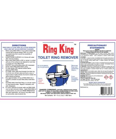 Ring King Toilet Ring Remover Cleaner - Fast Acting Multi-Surface Stain Remover (64OZRK) - Buy Online on SooperMarket.com