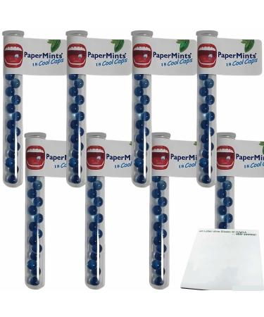 PaperMints Cool Caps Mint Sugarfree tubes 8-pack (8x18 fresh pearls with mint flavour) + usy block