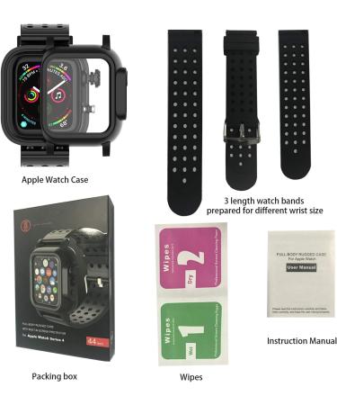 Realproof Waterproof Apple Watch Case 44MM Series 6 | SE | 5 | 4 with 3PCS Premium Soft Silicone Band  Dropproof Shockproof Impact Resistant Rugged Protective iWatch Case Bulit-in Screen Protector - Buy Online on SooperMarket.com