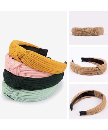 Ondder Knotted Headbands for Women 10 Pack - Fashionable Solid Color Wide Headbands for Thin Thick Hair - Top Knot Cute Assorted Headbands - Turban Hairbands - Buy Online on SooperMarket.com