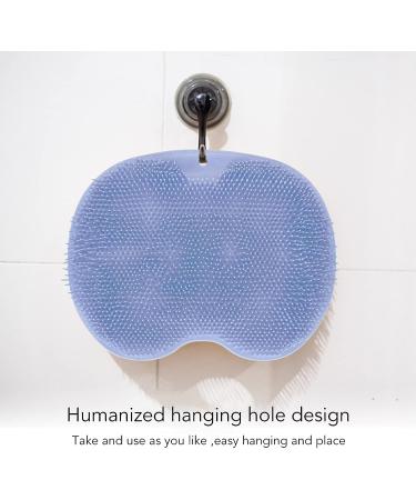 Hands-Free Foot & Back Scrubber for Shower - Multifunctional Body Brush with Suction Cup - Exfoliates, Massages, Non-Skid Mat (Blue) - Bathroom Scrubber - Buy Online on SooperMarket.com