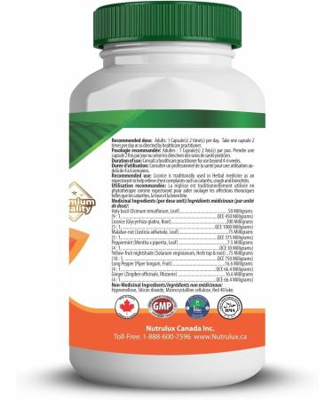 NutruLux Cough & Cold Capsules with 50mg Ocimum Tenuiflorum Halal Vegan Gelatin-Free Respiratory Health Supplement 120 Capsules (Pack of 2) - Buy Online on SooperMarket.com