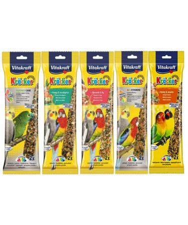 WUNDAPETS COCKATIEL TREAT STICKS MIXED FLAVOURS BIRD PARAKEET HANGING TREAT SEED STICKS CASE OF 5 (10 STICKS)