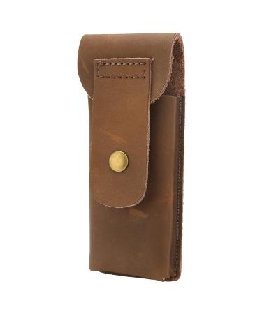 Natudeco Shaver Protective Case Shaver Travel Bag Shaver Carrying Case Portable Cowhide Old Fashioned Shaver Cover Travel Bag