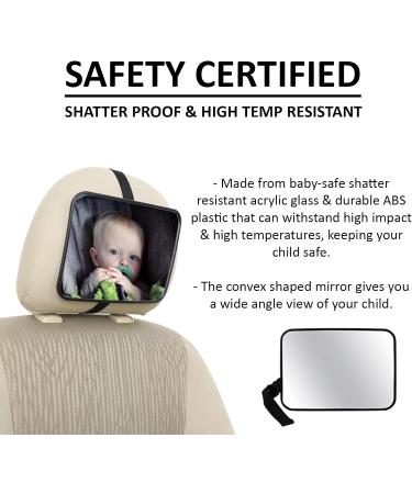 JOBi Baby Rear View Car Mirror - 100% Shatterproof | Essential for Newborn | Drive Safely and Monitor Your Child with Peace of Mind - Buy Online on SooperMarket.com