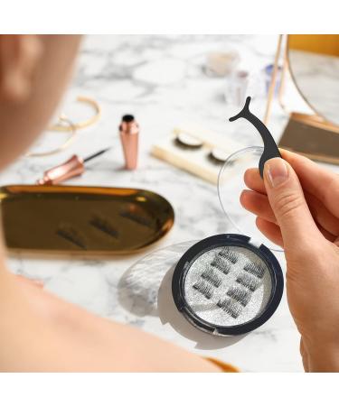 Dual Magnetic Half Lash Accent Eyelashes Set - Lightweight, Reusable, and Easy to Apply | Updated 3D False Eyelashes with Applicator (8pcs) in White - Buy Online on SooperMarket.com