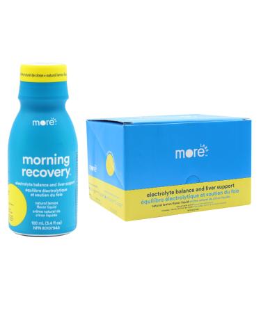 More Labs Morning Recovery Liver Support Drink (Pack of 12) Original Lemon Flavor Hovenia Dulcis Milk Thistle Prickly Pear Korean Red Ginseng B Vitamins Electrolytes No Artificial Flavors Lemon (Original) 100 ml (Pack of 12)