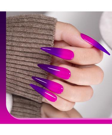 RARJSM Color Changing Gel Nail Polish 15ML - Dark to Bright Purple UV Thermal Gel for Nail Art Soak Off DIY Manicure - Buy Online on SooperMarket.com