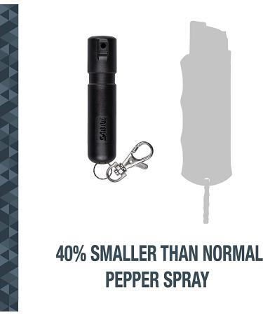 SABRE Mighty Discreet Pepper Spray - Ultra-Compact Design - 16 Bursts - 12-Foot Range - UV Marking Dye - Key Chain - Black - Buy Online on SooperMarket.com