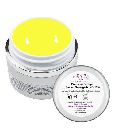 5g Premium PASTEL Neon color gel. Color choice: Yellow (MS-119) high coverage with 1 coat