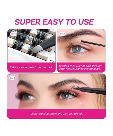 CALAILIS Cluster Lashes 120Pcs Mega Volume Superfine Individual Lashes | Reusable Wispy Eyelash Clusters | DIY Eyelash Extension | Natural Look | 703MIX-C - Buy Online on SooperMarket.com