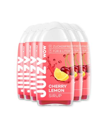 Juizy WoW syrup sugar -free |6 x 65ml Cherry Lemon taste - up to 72l natural beverage syrup |Zero calories |Vegan 6 Series Bundle |Beverage concentrate finished drink |More Juice - Less Calories Cherry Lemon 6 x 65 ml
