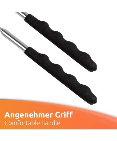ECENCE Set of 2 Extendable Fly Swatters - Telescopic 26 cm to 72 cm Long Black - Perfect for International Shipping - Buy Online on SooperMarket.com