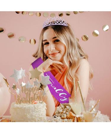 21st Birthday Decorations for Her "Finally 21" Birthday Sash and Rhinestone Crown Tiara Set for Girls 21st Birthday Gifts for Happy 21st Birthday Party Favor Supplies (purple) - Buy Online on SooperMarket.com