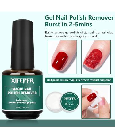 XIFEPFR Gel Nail Polish Remover Kit - 2 Pack | Professional Quick Remove, No Soaking Needed | Includes Latex Tape, Peel Off Liquid & Manicure Tools - Buy Online on SooperMarket.com