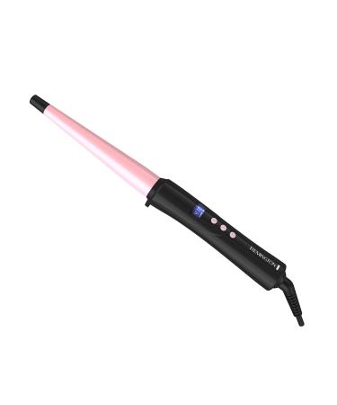 REMINGTON Pro Pearl Ceramic Conical Curling Wand, Digital Controls + 10 Heat Settings, Black/Pink, CI95AC4 0.5 - 1 Inch
