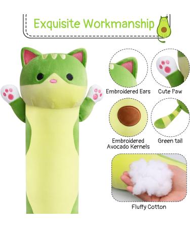 Yamepuia Long Avocado Cat Pillow 56CM - Soft Avocado Hugging Plush Doll for Kids, Boys, and Girls - Buy Online on SooperMarket.com