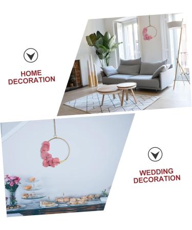 Gadpiparty Iron Craft Wrought Iron Gate Hanging Wreath Rose Pendant Artificial Flower Wall Nordic Decor Wall Hanging Rosy 20x20cm - Buy Online on SooperMarket.com