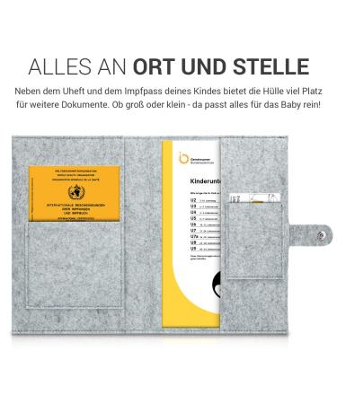 kwmobile Felt Cover for German Medical Records - U-Book & Vaccination Certificate with Extra Compartments | Durable & Stylish Protection - Buy Online on SooperMarket.com