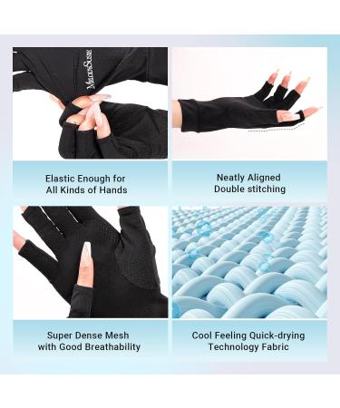 Buy MelodySusie Premium UV Gloves for Nails - Professional UPF 99+ Protection Cool Fabric Fingerless Anti-UV Glove for Manicures - Protect Your Hands from UV Harm - Buy Online on SooperMarket.com