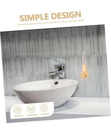 HAPINARY Face Exfoliator artificial fiber wooden handle wooden Pore Brush skin care tools washbasin skin care soft fur cleasing milk face dry brush dry brushing the face face scrub brush - Buy Online on SooperMarket.com
