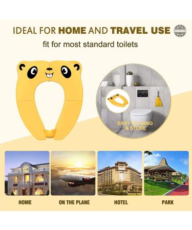 Kids Travel Potty Seat Cover - Non-Slip Foldable Toilet Pad with Carry Bag & Splash Guard - Buy Online on SooperMarket.com