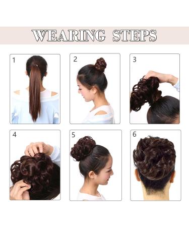 Jet Black Synthetic Hair Bun Extension - 45g Messy Updo Ponytail Scrunchie for Women - Buy Online on SooperMarket.com