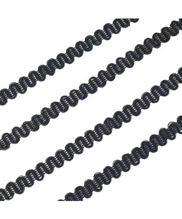 Black Braid Trim 19 Yards 0.6 Inch Gimp Lace Trim Fabric Braided Trim for Sewing DIY Crafts