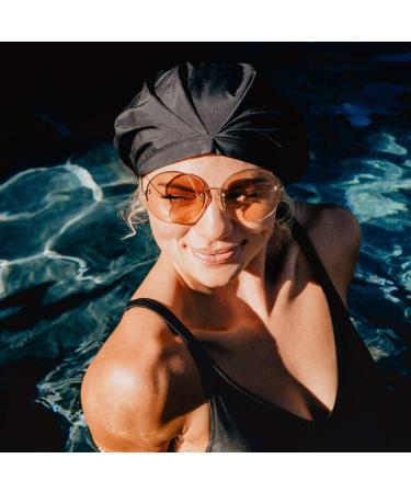 Gimme Beauty Premium Water Repellent Hair Cap for Women - Fast Drying Shower Cap in Black - Silicone Leak Proof Lining - Sleek Minimalist Design - Buy Online on SooperMarket.com