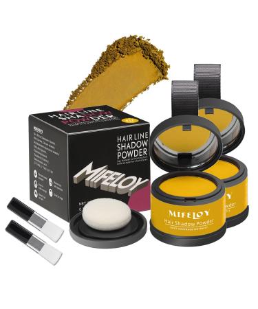 Mifeloy 2 Pack Root Touch Up Powder Gray Hair Shadow Cover Up Instantly Women Color Root Coverage Powder for Grey Hairline Men Concealer Beard Line Eyebrow Blonde 2 Pcs Blonde