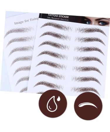 Baluue 4pcs Eyebrow Stickers False Eyebrows Dark Brown Hair Like Eyebrows Water Transfer Paper with Soy Ink - Buy Online on SooperMarket.com