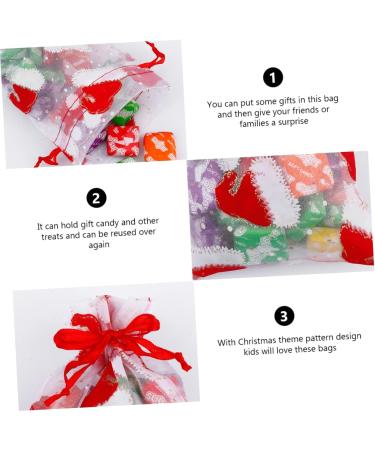 KOMBIUDA 10pcs Christmas Bronzing Gauze Bag Sheer Bags Santa Bags Drawstring Bag Candy Calendar 20 17 4CM Assorted Color 1 - Buy Online on SooperMarket.com