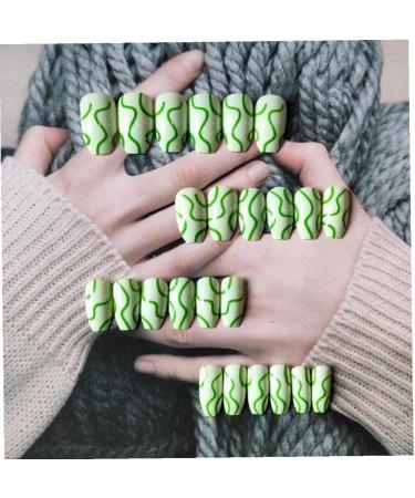 3set Detachable Long Coffin False Nails with Designs Press on Nails Wearable Fake Nail Decor Full Cover Art Tips - Buy Online on SooperMarket.com