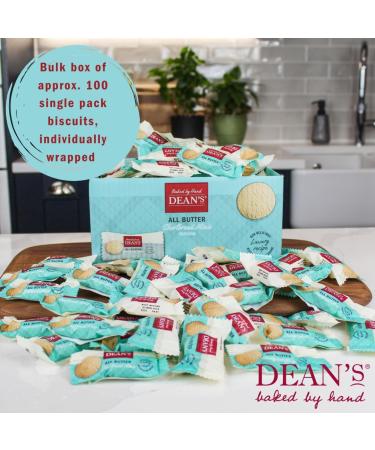 Deans Shortbread Biscuits Individually Wrapped - Bulk Box of 100 Single Packs of Luxury Scottish All Butter Rounds. Multipacks Ideal For Your Lunchbox Hotel or B&B. Best Served With Tea Or Coffee. 100 Single All Butter Shortbread Minis - Buy Online on SooperMarket.com