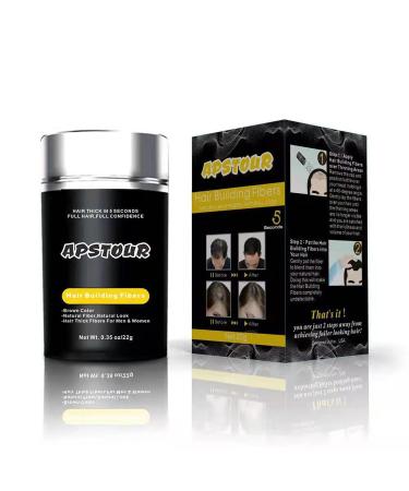 Hair Building Fibers for Thinning Hair  Apstour Undetectable & Natural Disposable Hair Fiber- Instantly Conceals Hair Loss in Secs - Hair Thickener & Topper for Unisex 22g /0.78oz Bottle Black Black 01
