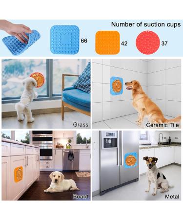 Hysagtek 3 Pcs Licky Mats for Dogs and Cats Dog Lick Mats Slow Feeding Mat with Suction Cup Puppy Lick Mat Pad for Pet Bathing Grooming Training with 1 Spatula + 1 Brush - Buy Online on SooperMarket.com