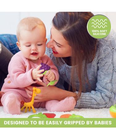 6-Pack Baby Teething Toys | Freezer Safe Silicone Teethers for Newborns and Toddlers | Soothes Gums | Perfect Baby Gift - Buy Online on SooperMarket.com