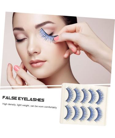 BELLIFFY 5 Pairs Cosplay Lashes Halloween Lashes Eye Lashes Halloween False Lashes Fake Lashes Fake Eyelashes Natural False Eyelashes Soft Light Fake Lash Rhinestone Eyelashes Blue Lashes - Buy Online on SooperMarket.com