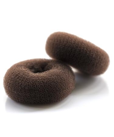 AJOY 2 Pcs Large Bun Maker Donut Sock Bun Form for Long Hair 3.3-3.6 Inch Brown - Ideal for Ballet, Girls, Women, Dance - Buy Online on SooperMarket.com