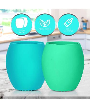 Silicone Baby Sippy Cup for First Stage Training | Feeding Specialist Designed | 3 Months+ | 3 OZ | Blue - Buy Online on SooperMarket.com