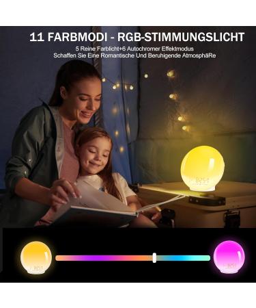 Buy Togaga Light Alarm Clock - Sunrise Sunset Simulation Dual Alarms 11 Colors & 7 Natural Sounds - Perfect Bedside Lamp for Adults - Buy Online on SooperMarket.com