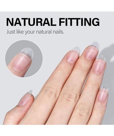 AILLSA Semi-Oval Nail Tips - 240 Pcs, Matte Soft Gel Pre-shaped Full Cover Acrylic Clear Fake Nails for Soak Off Extension - Short Oval 15 Sizes - Buy Online on SooperMarket.com