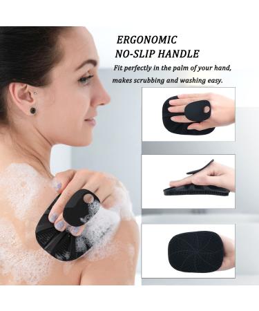 HieerBus Silicone Body Scrubber Shower Bath Brush - Exfoliating & Cleaning Tool for Men and Women - No-Slip Handle - Long Lasting & Hygienic - Easy to Clean - 1 Pack Black - Buy Online on SooperMarket.com