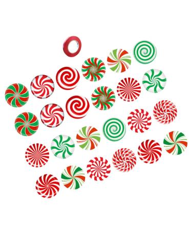 OFFSCH 24 Sheets Christmas Candy Decorations Christmas Tree Pendants Christmas Hanging Candies Manual Label