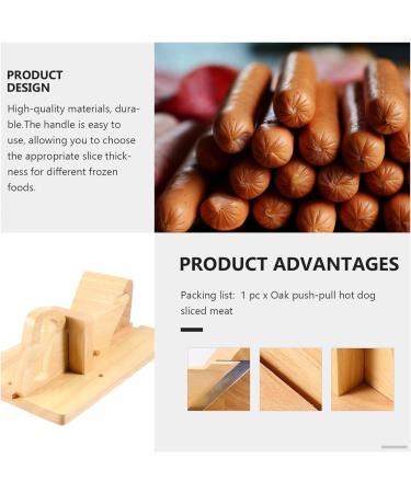 HOLIDYOYO 1pc Ham Cut Sausage Sausage Bratwurst Kitchen Cutting Tool Ham Guillotine Ground Sausage Italian Wood Sausage Metal Cutters Chopper Wooden Hot Dog - Buy Online on SooperMarket.com