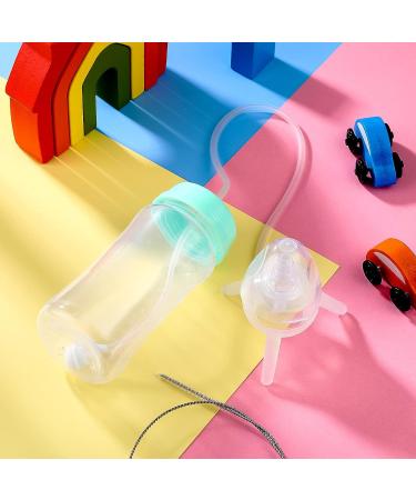 Nuanchu 10 oz Self Feeding Baby Bottle w/ Long Tube Straw | Leak-Proof Baby Feeder Bottle for Imitation Milk Weaning | Mint Green - Buy Online on SooperMarket.com