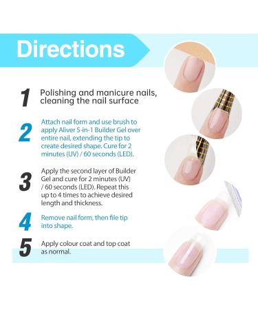 5-in-1 Clear Builder Gel for Nails - Professional UV/LED Strengthener for Nail Art and Manicures - Buy Online on SooperMarket.com